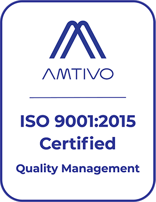 Amtivo ISO 9001:2015 Certified Amtivo Logo